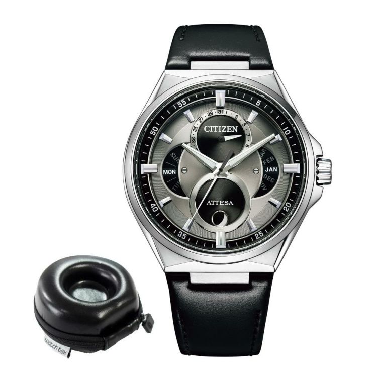 時計ケース付  シチズン CITIZEN 腕時計 BU0060-09H アテッサ ATTESA メンズ ACT Line 8730 トリプルカレンダー ムーンフェイズ アナログ 革バンド ソーラー  国内正規品