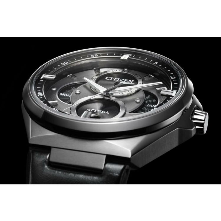 時計ケース付  シチズン CITIZEN 腕時計 BU0060-09H アテッサ ATTESA メンズ ACT Line 8730 トリプルカレンダー ムーンフェイズ アナログ 革バンド ソーラー  国内正規品