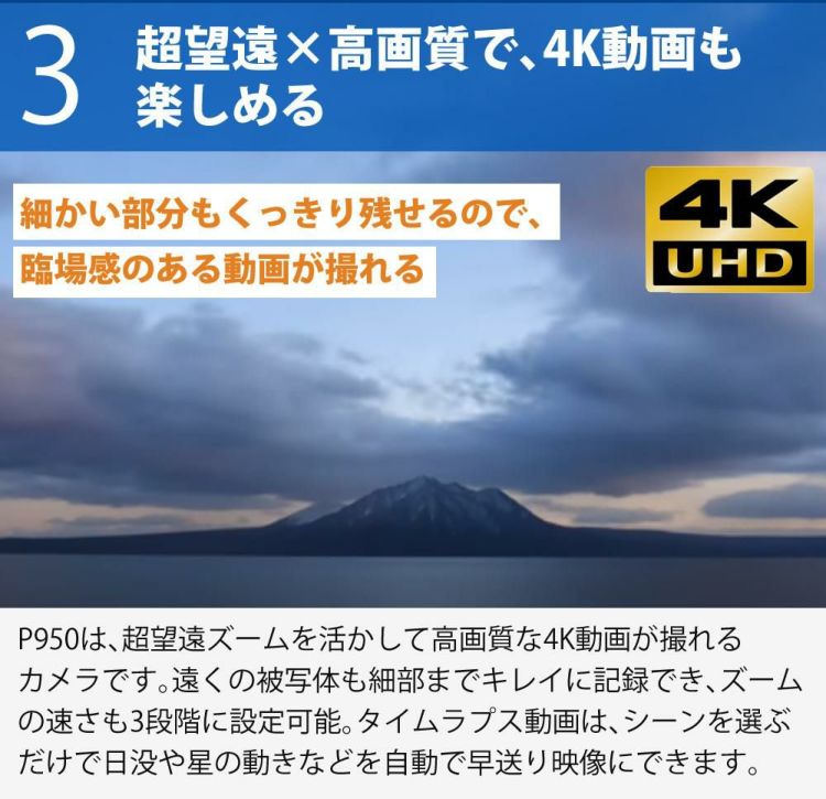SD・三脚等6点セット   ニコン コンパクトデジタルカメラ COOLPIX P950 クールピクス 1605万画素 手ブレ補正 光学83倍