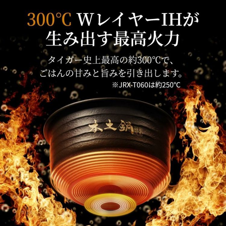 北海道米 人気の3種をプレゼント中！  3.5合炊き タイガー 土鍋圧力IHジャー炊飯器 炊きたて JRX-T060 コスモブラック ムーンホワイト 炊きわけ 炊き分け アプリ管理 IOT 100周年記念モデル 炊飯器  ラッピング不可