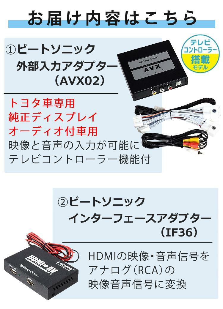 ビートソニック トヨタ車専用 外部入力アダプター AVX02 ＆ 音声 映像