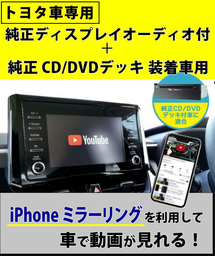 iPhoneで見る3点セット トヨタ車用 ビートソニック 外部入力アダプター AVX04 ＆ 変換アダプター IF36 インターフェースアダプター ＆  純正HDMIケーブル HDC2A ホームショッピング