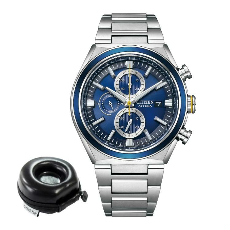 丸型時計ケース付  シチズン CITIZEN 腕時計 CA0837-65L アテッサ ATTESA メンズ ACT Line EcoChrono ソーラー 多針アナログ チタンバンド メーカー保証1年間  国内正規品