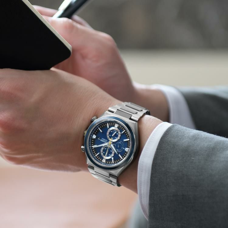 丸型時計ケース付  シチズン CITIZEN 腕時計 CA0837-65L アテッサ ATTESA メンズ ACT Line EcoChrono ソーラー 多針アナログ チタンバンド メーカー保証1年間  国内正規品