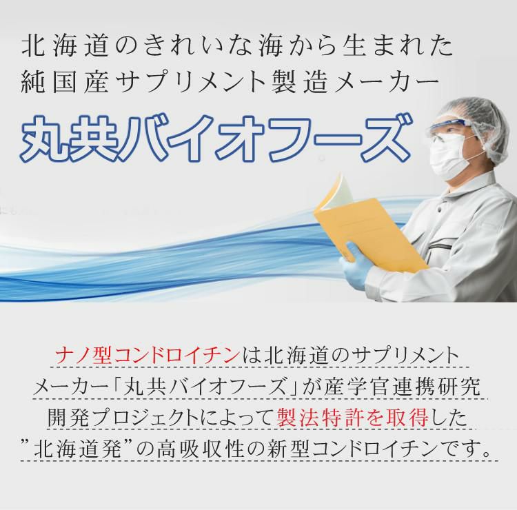 コンドロイチン サプリメント NANOMEDICA ナノメディカ 高吸収性 ナノ型コンドロイチン 丸共バイオフーズ メール便可：2点まで  ラッピング不可