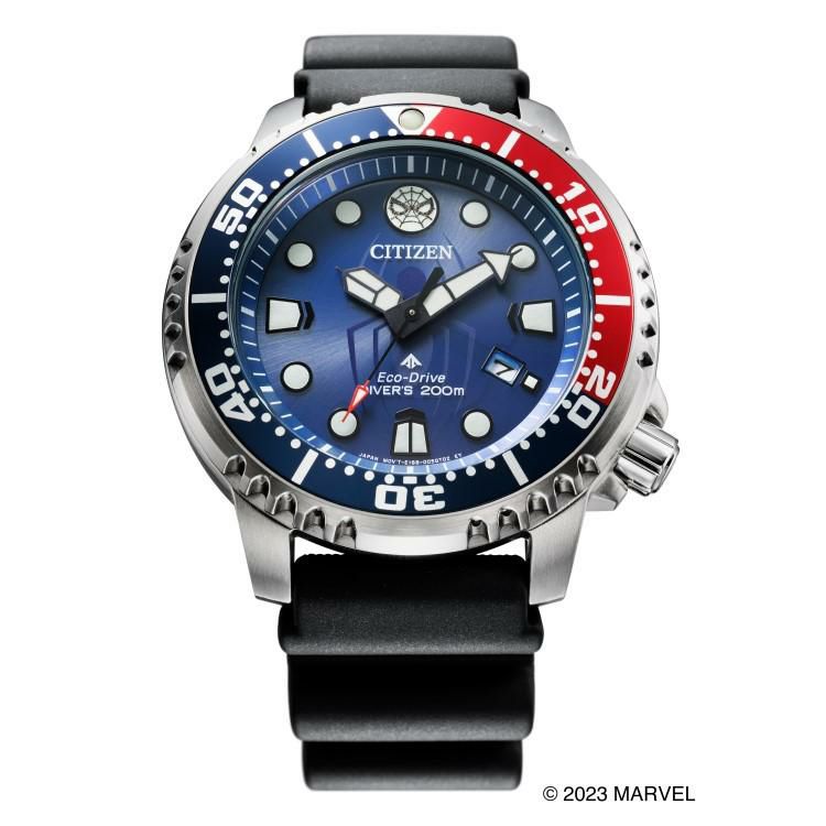 シチズン CITIZEN 腕時計 BN0250-07L プロマスター PROMASTER メンズ MARVEL マーベル スパイダーマンモデル 限定 MARINEシリーズ エコ・ドライブ ダイバー200m ソーラー 樹脂バンド アナログ メーカー保証1年 国内正規品