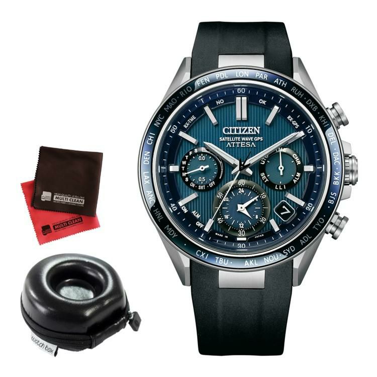 丸型時計ケース・クロス付 シチズン CITIZEN 腕時計 CC4050-18L アテッサ ATTESA メンズ ダブルダイレクトフライト ACT Line エコドライブ GPSソーラー電波 樹脂バンド 多針アナログ メーカー保証1年 国内正規品