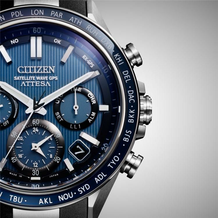 丸型時計ケース・クロス付 シチズン CITIZEN 腕時計 CC4050-18L アテッサ ATTESA メンズ ダブルダイレクトフライト ACT Line エコドライブ GPSソーラー電波 樹脂バンド 多針アナログ メーカー保証1年 国内正規品