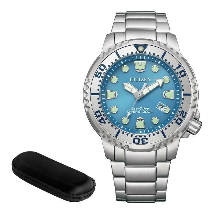 時計ケース付 シチズン CITIZEN 腕時計 BN0165-55L プロマスター PROMASTER メンズ MARINE エコ・ドライブ ダイバー200m ソーラー ステンレスバンド アナログ ダイバーズ メーカー保証1年 国内正規品