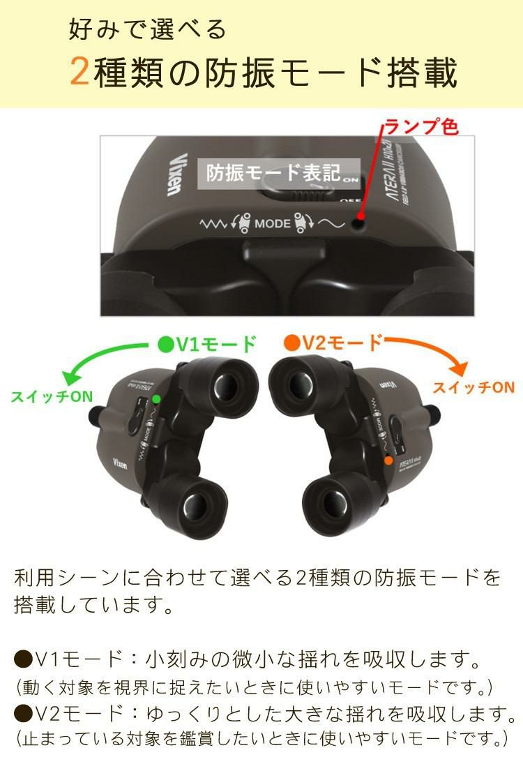 vixen  双眼鏡  アテラ2  H10×21  グレージュ   電池・クリーニングティッシュ・くっつくクロス付