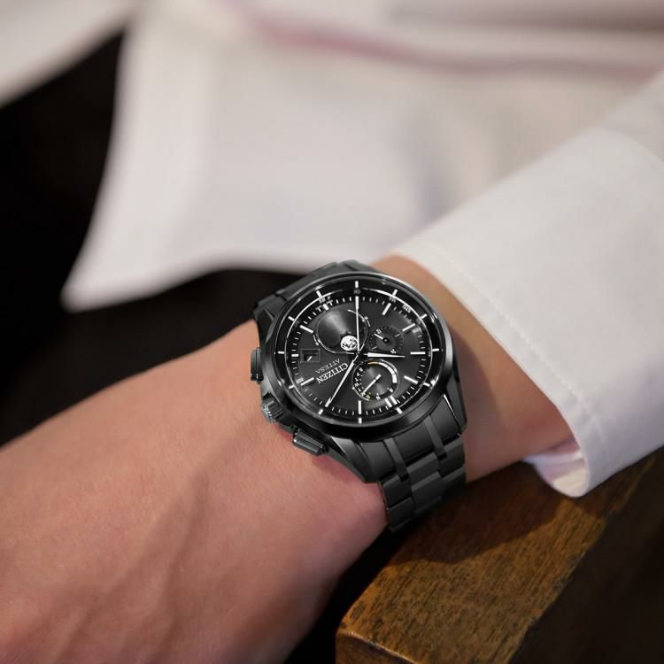 シチズン CITIZEN 腕時計 BY1006-62E アテッサ ATTESA メンズ ダイレクトフライト ムーンフェイズ ソーラー電波 チタンバンド 多針アナログ 国内正規品