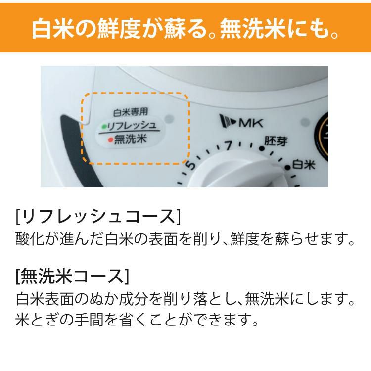 エムケー精工 小型精米機 COPON  コポン  家庭用 0.5～2合 ホワイト SMH-201W ゆめぴりか玄米300gセット ラッピング不可