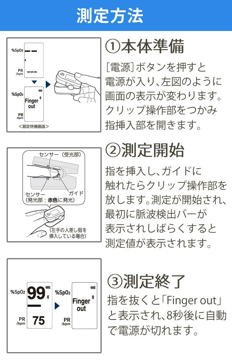 ＼レビューで北海道米プレゼント／ オムロン パルスオキシメーター HPO-200T3 Bluetooth対応 ＋ 電池 ＋ クロス 3点セット