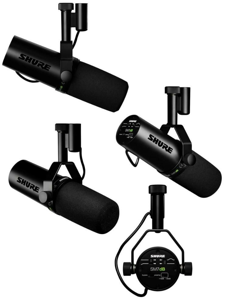 SHURE シュア SM7dB ボーカルマイクロホン プリアンプ搭載  国内正規品   クロス セット