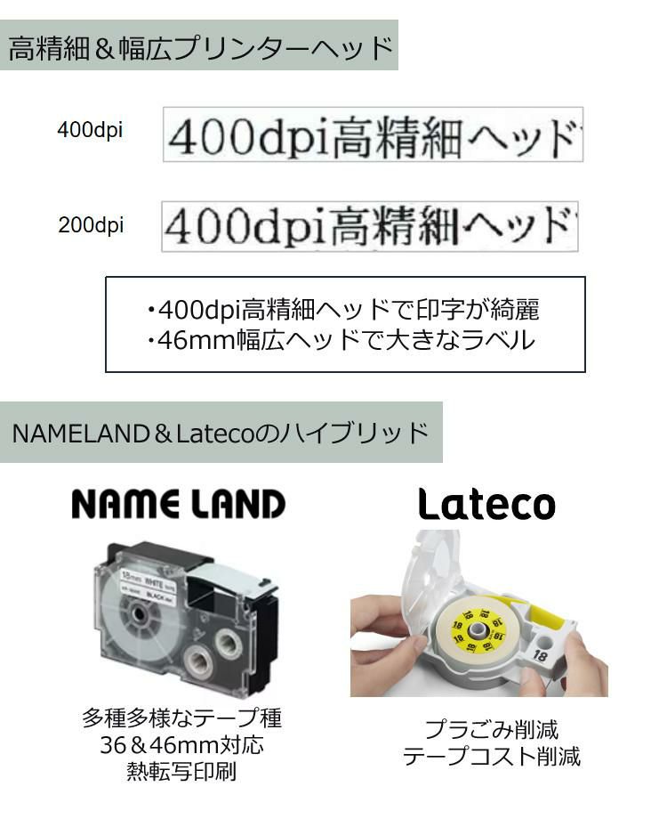 カシオ ネームランド KL-LE900-KR カットラベル付4点セット