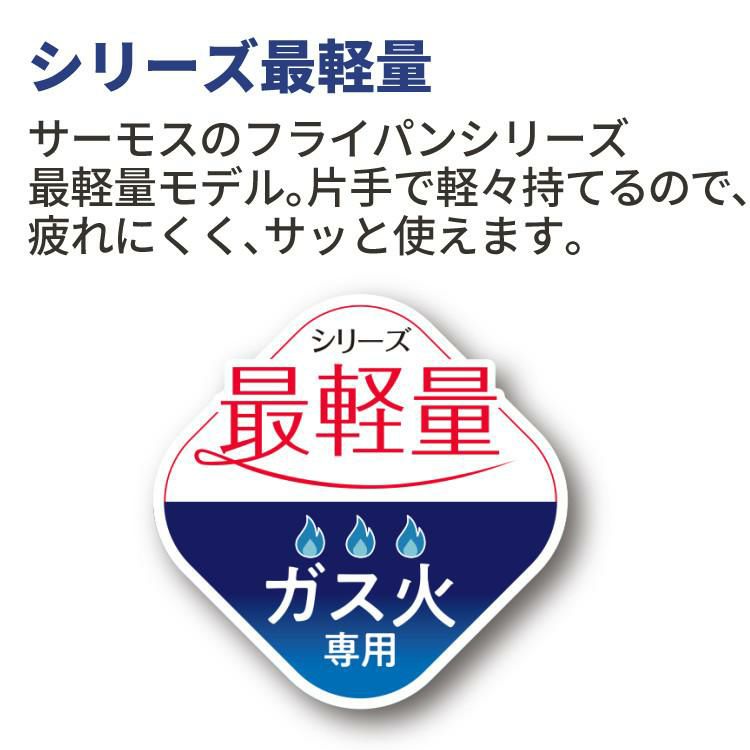 サーモス フライパン 20cm 26cm 28cm深型 ＆ スプーン・スポンジ付き ガス火専用 デュラブルコート KFI-020 KFI-026 KFI-028D ラッピング不可