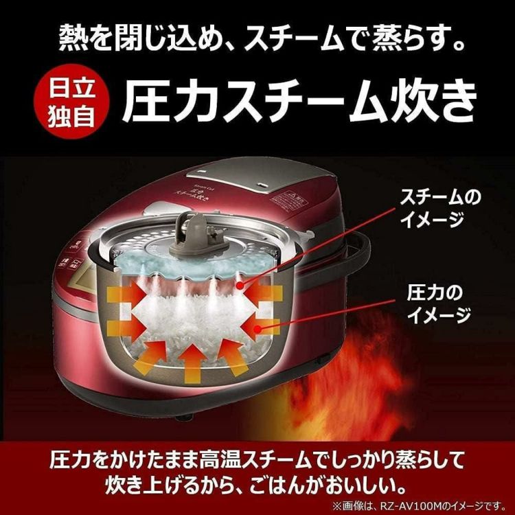 日立 圧力スチームIH炊飯器 RZ-AX10M R  レッド  北海道米ゆめぴりかセット  ラッピング不可