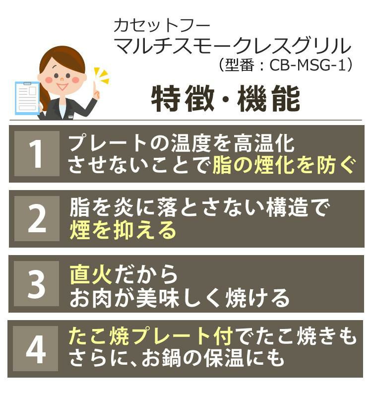 カセットコンロ イワタニ カセットフー マルチスモークレスグリル CB-MSG-1 替えプレート＆特典付 3点セット ラッピング不可