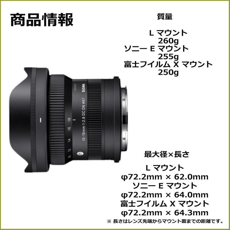 レビューでレンズキャッププレゼント シグマ 10-18mm F2.8 DC DN C ソニーEマウント用 高品質フィルターセット