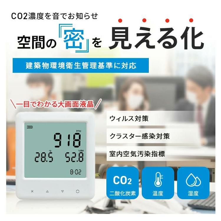 K  新品未使用品  箱悪 エアモニター 二酸化炭素濃度測定器 和光電気 WD-AM01 ラッピング不可