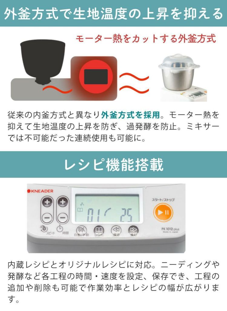 日本ニーダー ニーダー パンこね機 PK1012 PLUS 選べる特典付き セット