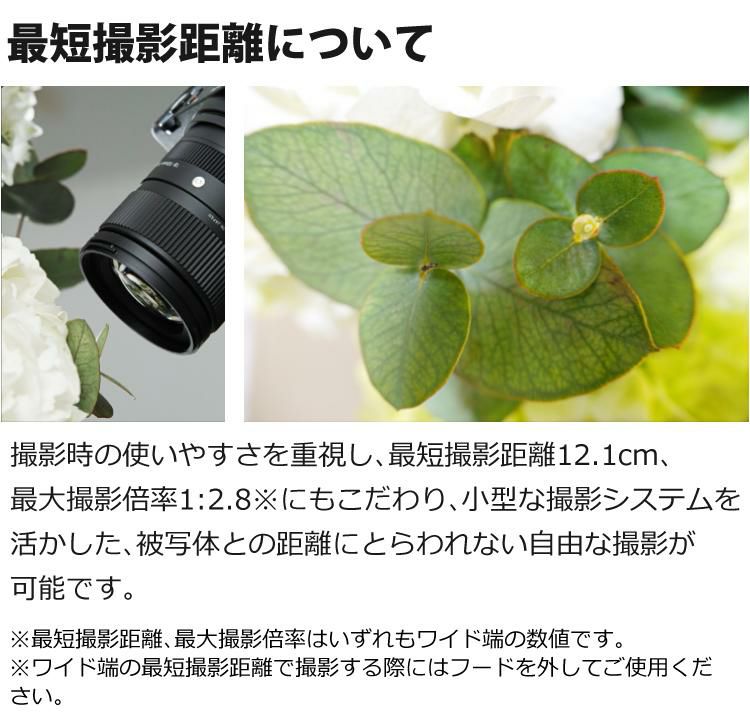 レビューでレンズキャッププレゼント  カメラレンズ シグマ SIGMA 18-50mm F2.8 DC DN C  ソニーEマウント用 ミラーレス APS-C対応