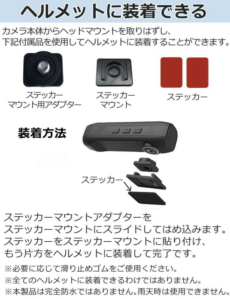 movio M308HMCAM Wi-Fi機能搭載 高画質4K Ultra HD ヘッドマウントカメラ