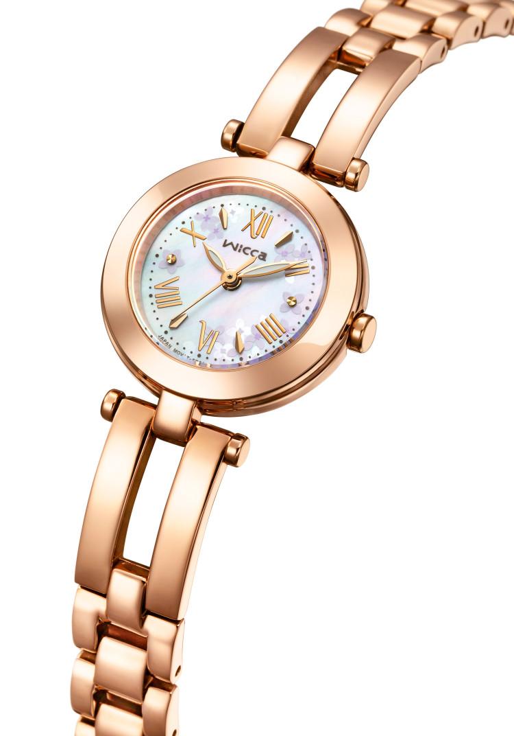 シチズン ウィッカ 腕時計 ライラック 限定 ソーラー ピンクゴールド レディース 国内正規品 KP5-263-11 お手入れクロス付