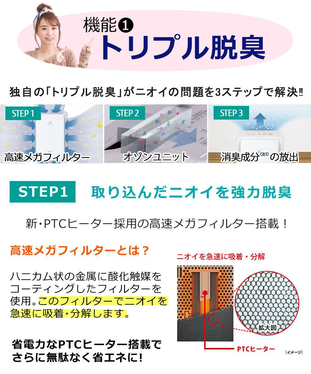 富士通ゼネラル 集じん機能付脱臭機 HDS-302R  ラッピング不可