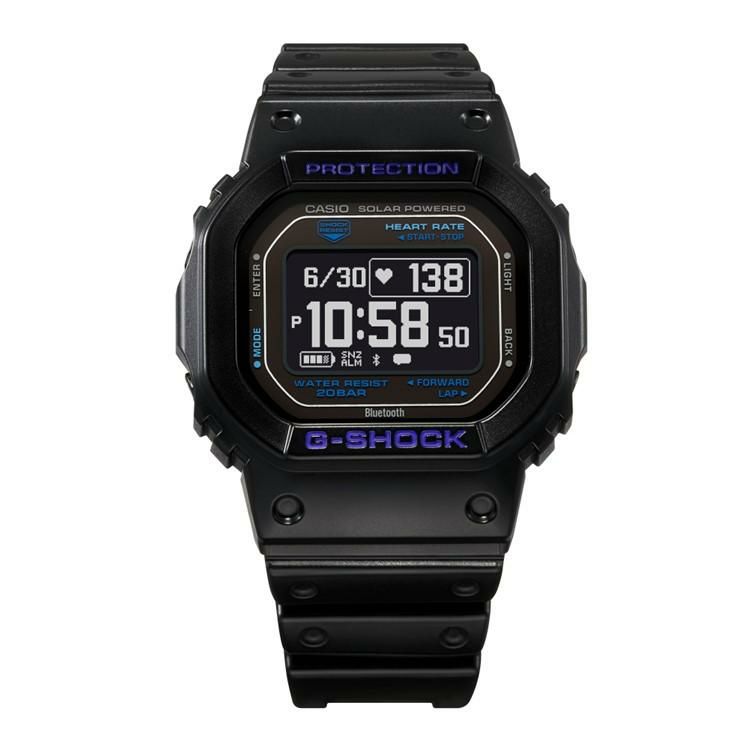 カシオ ジーショック 腕時計 ジースクワッド ソーラー USB充電 Bluetooth メンズ 国内正規品 DW-H5600-1A2JR 木製時計スタンド付