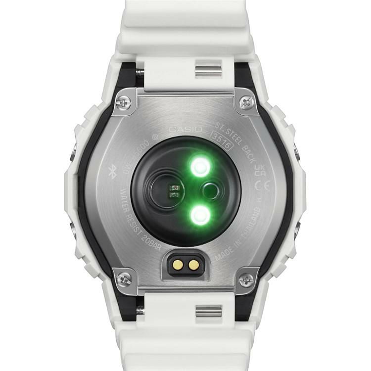 カシオ ジーショック 腕時計 ジースクワッド ソーラー USB充電 Bluetooth ホワイト メンズ 国内正規品 DW-H5600-7JR 木製時計スタンド付