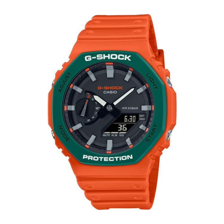 カシオ CASIO  GA-2110SC-4AJFメンズ SKATER FLAVOR WEB限定 クオーツ  木製時計スタンド付
