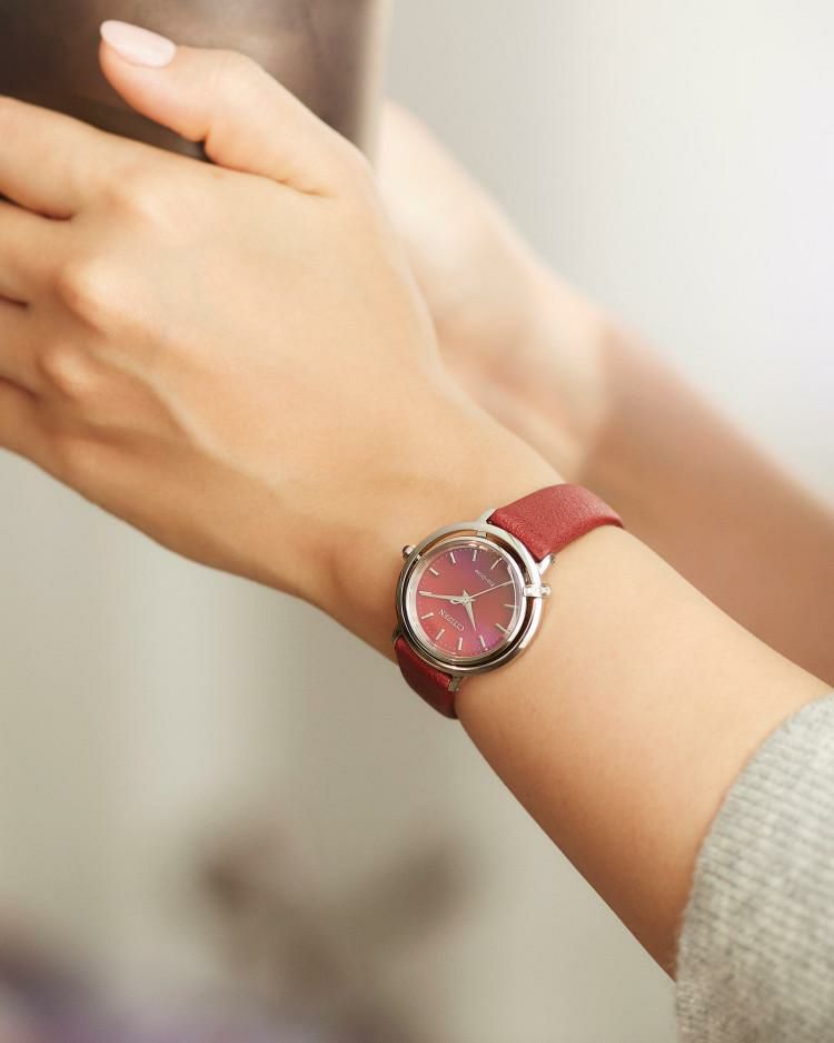 シチズン エル 腕時計 Arcly Collection ソーラー ステンレス アナログ レッド レディース 国内正規品 EM1090-78X