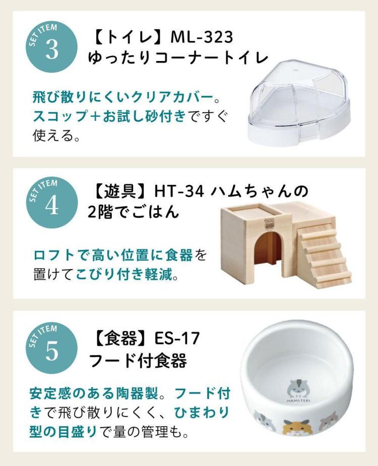 マルカン クリーンケージ 460 ハムスター飼い始め 8点セット  ラッピング不可