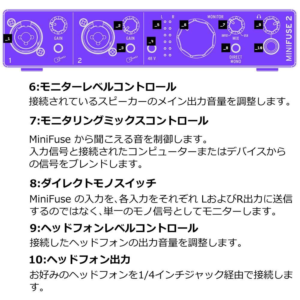 オーディオインターフェース Arturia MiniFuse 2 WH  アートリア ミニヒューズ2 ホワイト  USB-C オーディオインターフェイス ループバック機能搭載