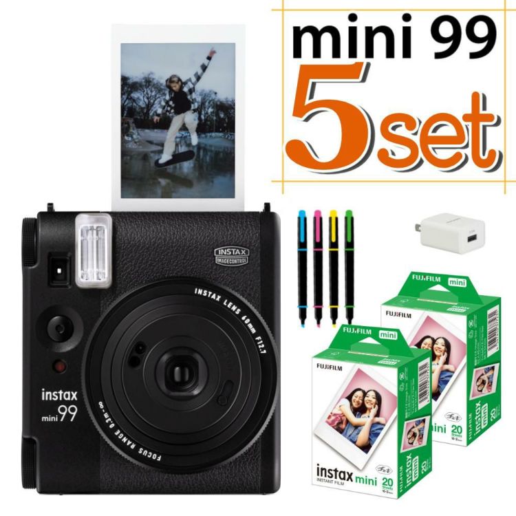 富士フイルム チェキ instax mini 99 ブラック 5点セット