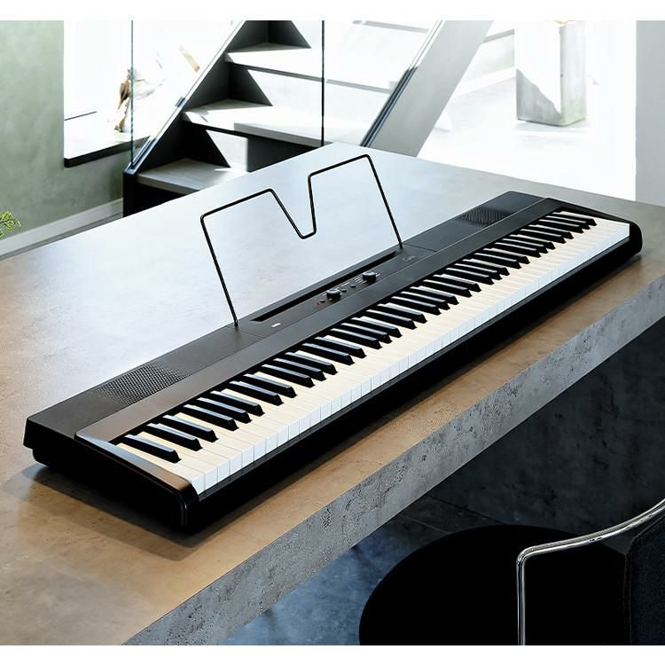 コルグ KORG 電子ピアノ L1SP Liano DIGITAL PIANO 88鍵 ブラック 黒 ピアノスタンド付属 7cmの薄さ 8音色 6kgの軽量ボディ スピーカー搭載  ラッピング不可