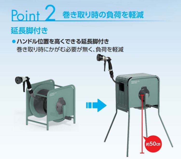 タカギ 散水ホース リフトメタルBOX 20m ガラスクリーナー付き 工事不要 高さ2段階 RFC320GY ラッピング不可