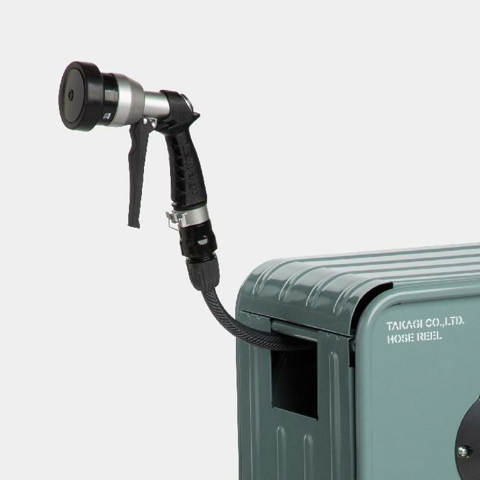 タカギ 散水ホース リフトメタルBOX 20m ガラスコート付き 工事不要 高さ2段階 RFC320GY ラッピング不可