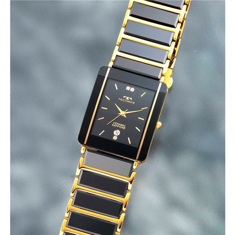 テクノス TECHNOS 腕時計 T9137GB メンズ ステンレス セラミックス アナログ ゴールド ブラック | ホームショッピング