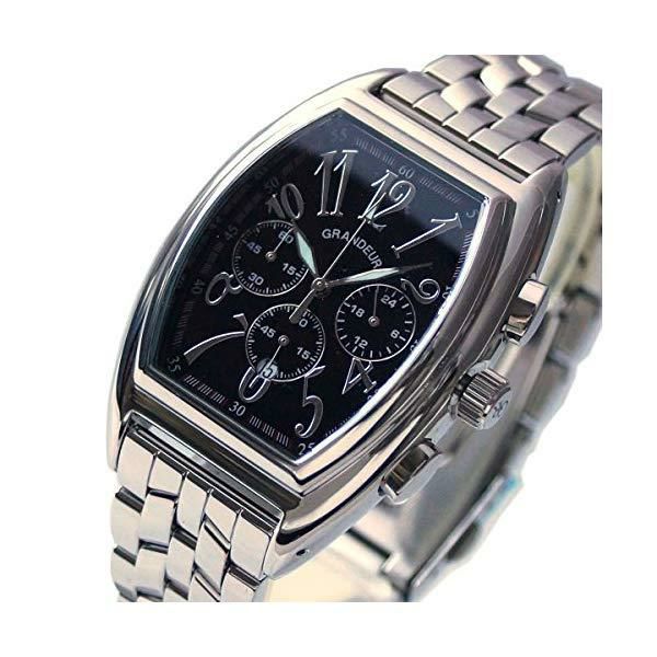 （正規輸入品）(グランドール)GRANDEUR 腕時計 JGR003W2 メンズ 日本製 トノー型 クロノグラフ（ステンレスバンド クオーツ  多針アナログ） | ホームショッピング