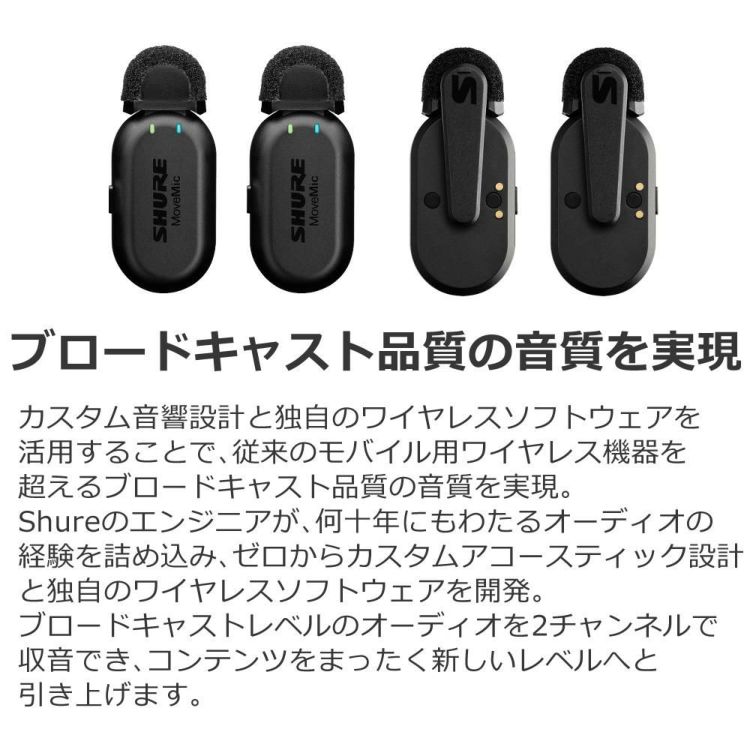 Shure シュア MoveMic Two クリップオン・ワイヤレスマイクロホン MV-TWO-J-Z6