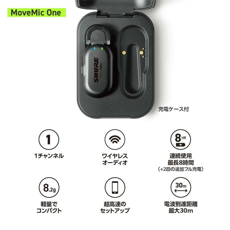 SHURE Shure シュア MoveMic One クリップオン・ワイヤレスマイクロホン MV-ONE-J-Z6
