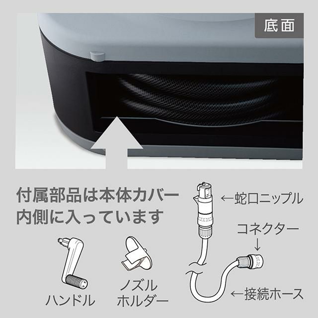 タカギ 散水ホース ボクシーネクスト 20m ブラシ＆クロス付き 工具不要 フルカバー 取っ手付き RC1220GY グレー ラッピング不可