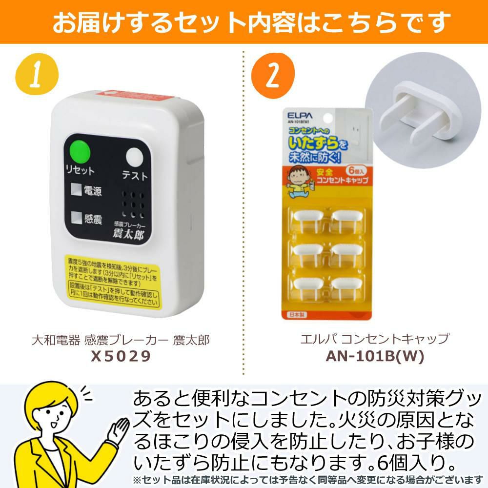 大和電器 感震ブレーカー 震太郎 X5029 コンセントキャップセット