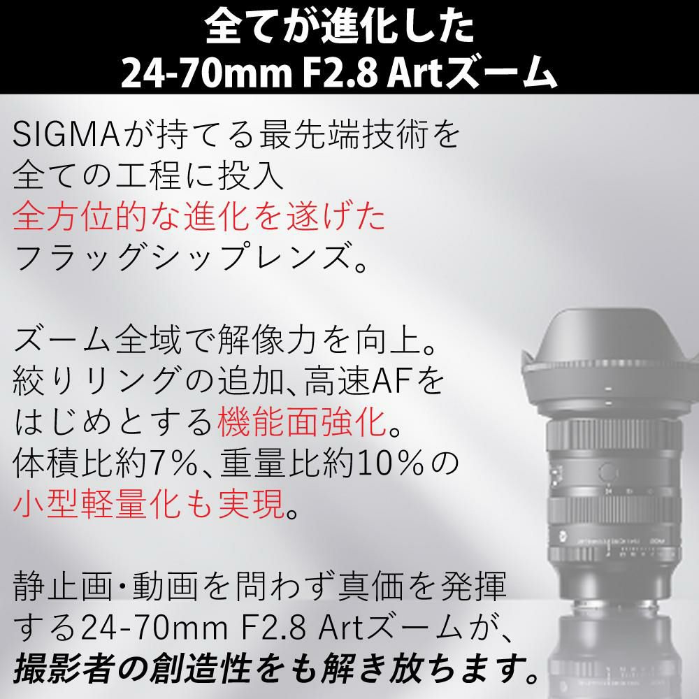 レビュープレゼント  バッグ付き シグマ 24-70mm F2.8 DG DN II  Art   ソニーEマウント