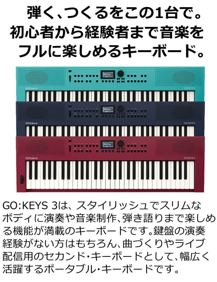 ローランド Roland GOKEYS3 GO:KEYS 3 キーボード 61鍵盤 ラッピング不可