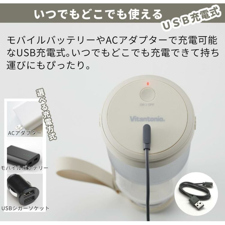 ビタントニオ コードレスマイボトルブレンダー 300ml 充電式 VBL-2000 ミキサー