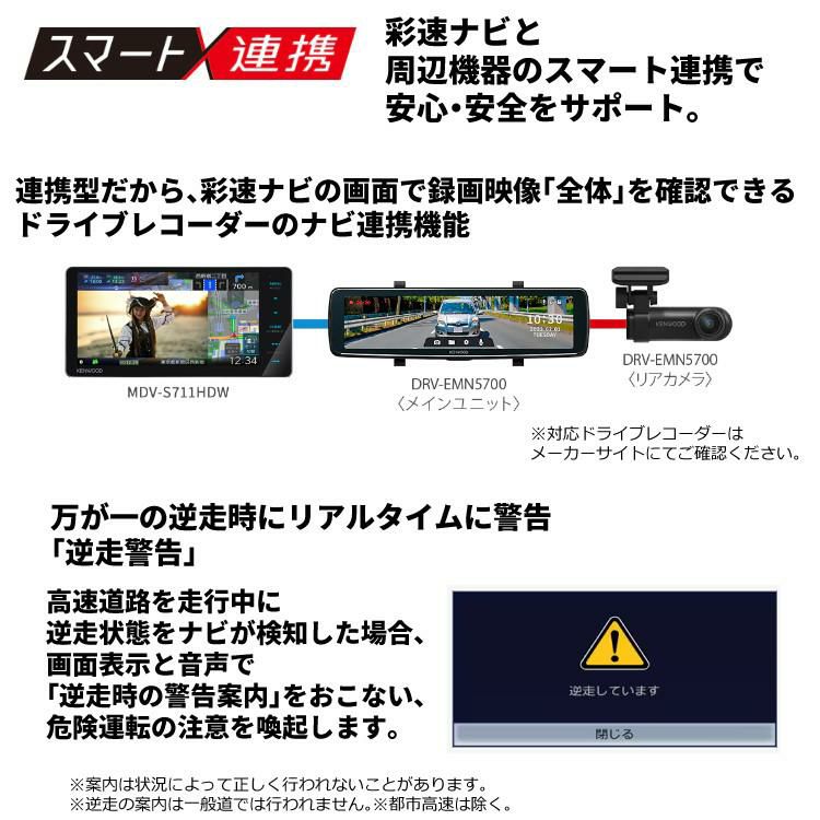 ケンウッド MDV-S711HD/ハイレゾ/地デジ/Bluetooth/DVD/USB/SD AVナビ 7V型/180mmモデル