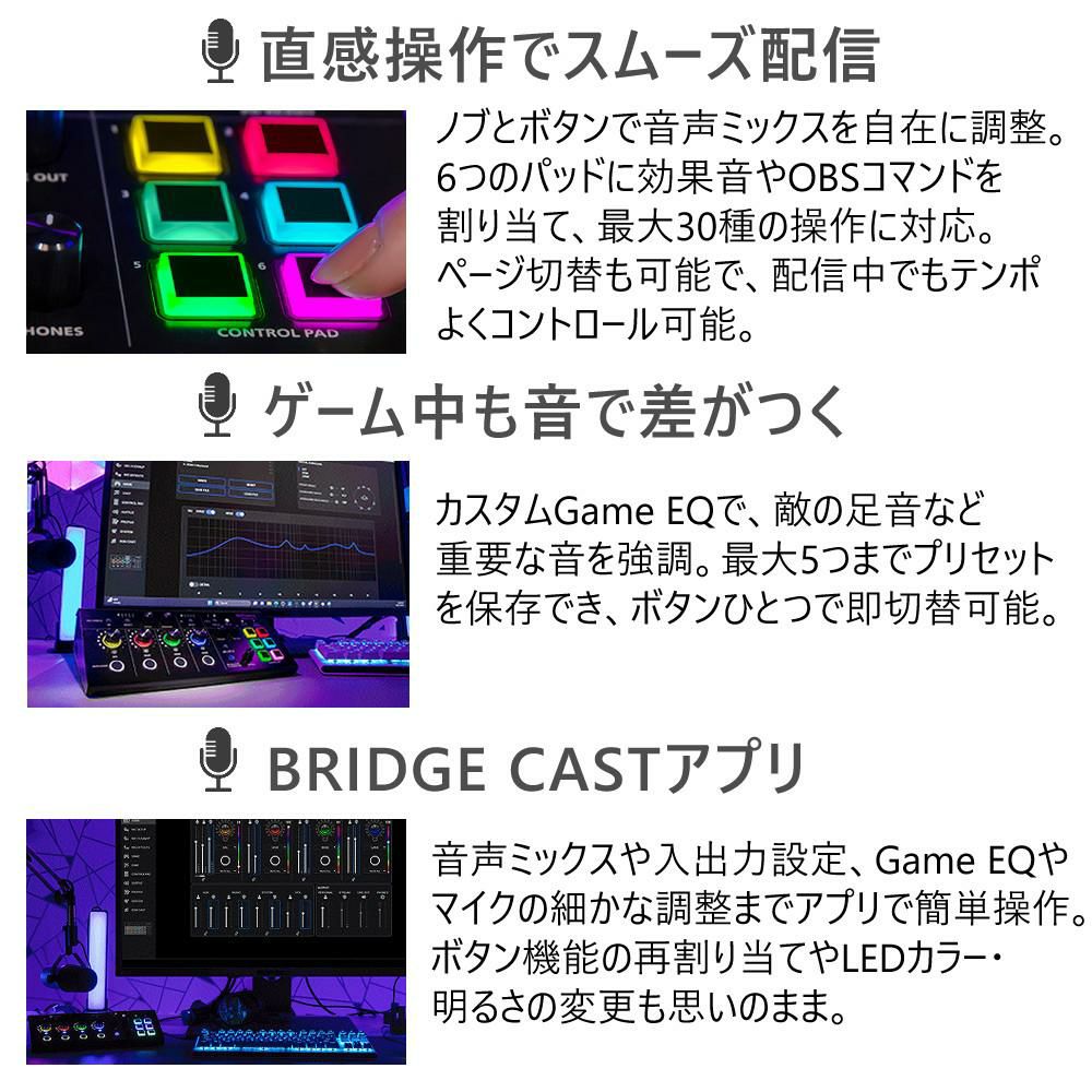 ローランド Roland ゲーミングミキサー BRIDGE CAST X ヘッドホンセット
